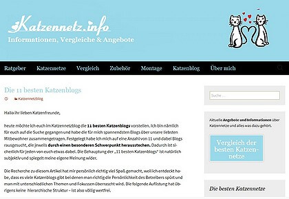 Schatznasen unter den 11 besten Katzenblogs von Katzennetz.info